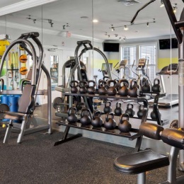 a gym with exercise equipment
